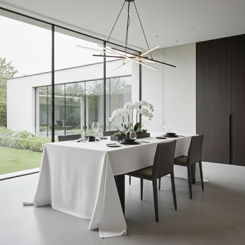 Coarse linen tablecloth WHITE-220gr/m2