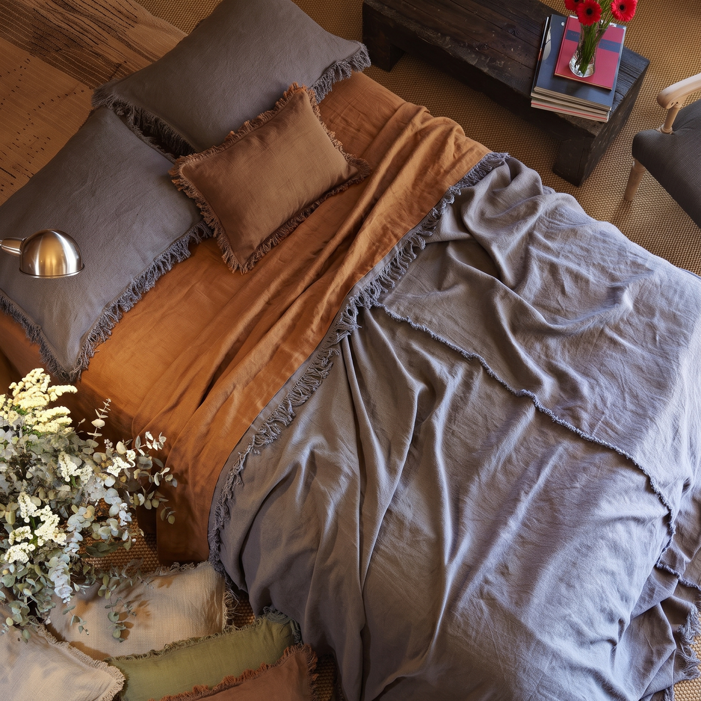 Parure de draps en lin CANELA - 160 g/m²