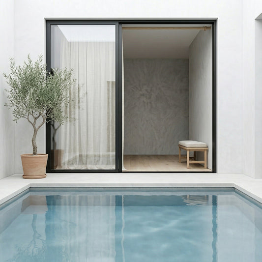 Cortina lino dE.LENZO blanca RÚSTICA 195gr/m2