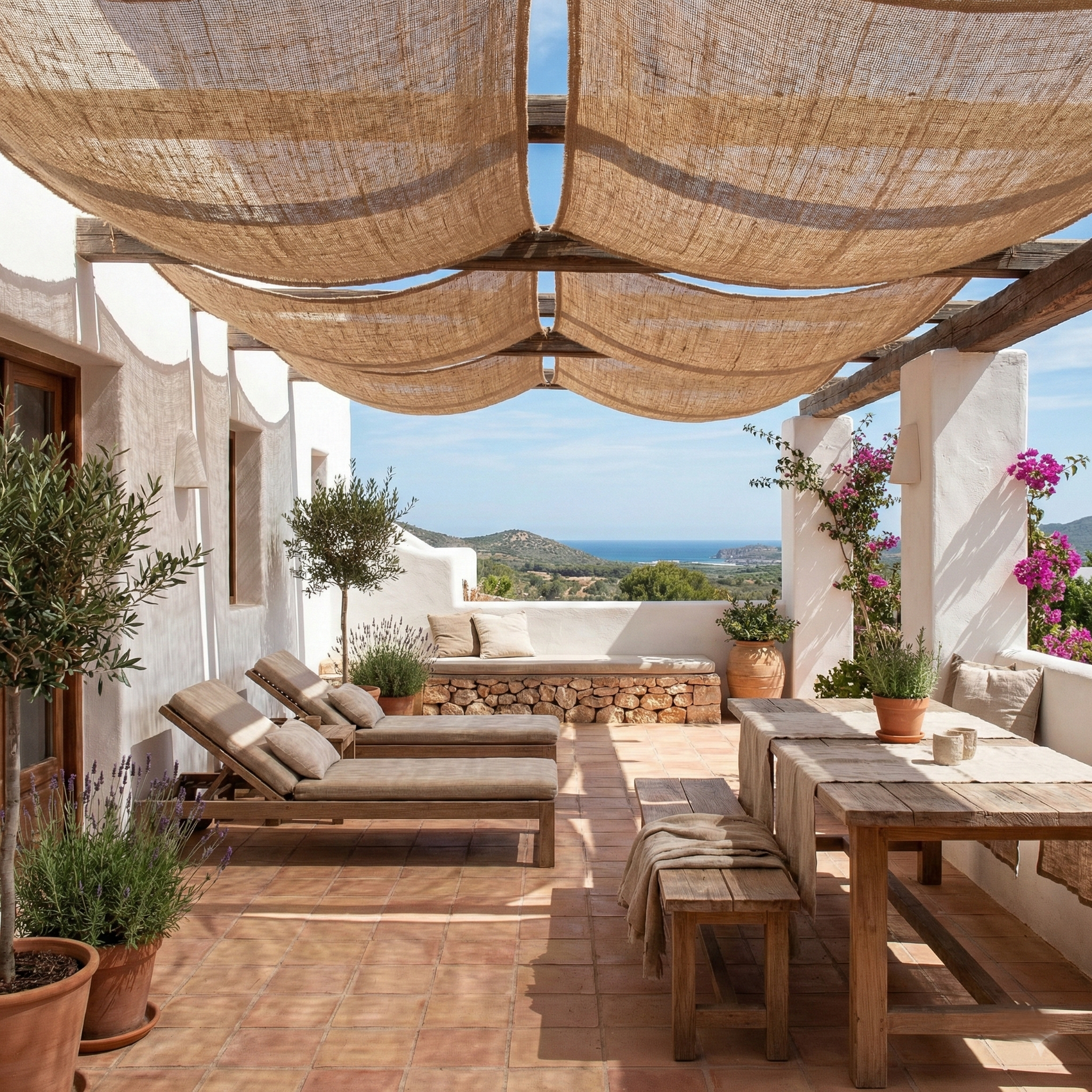 Curtain YUTE white or natural 400gr/m2