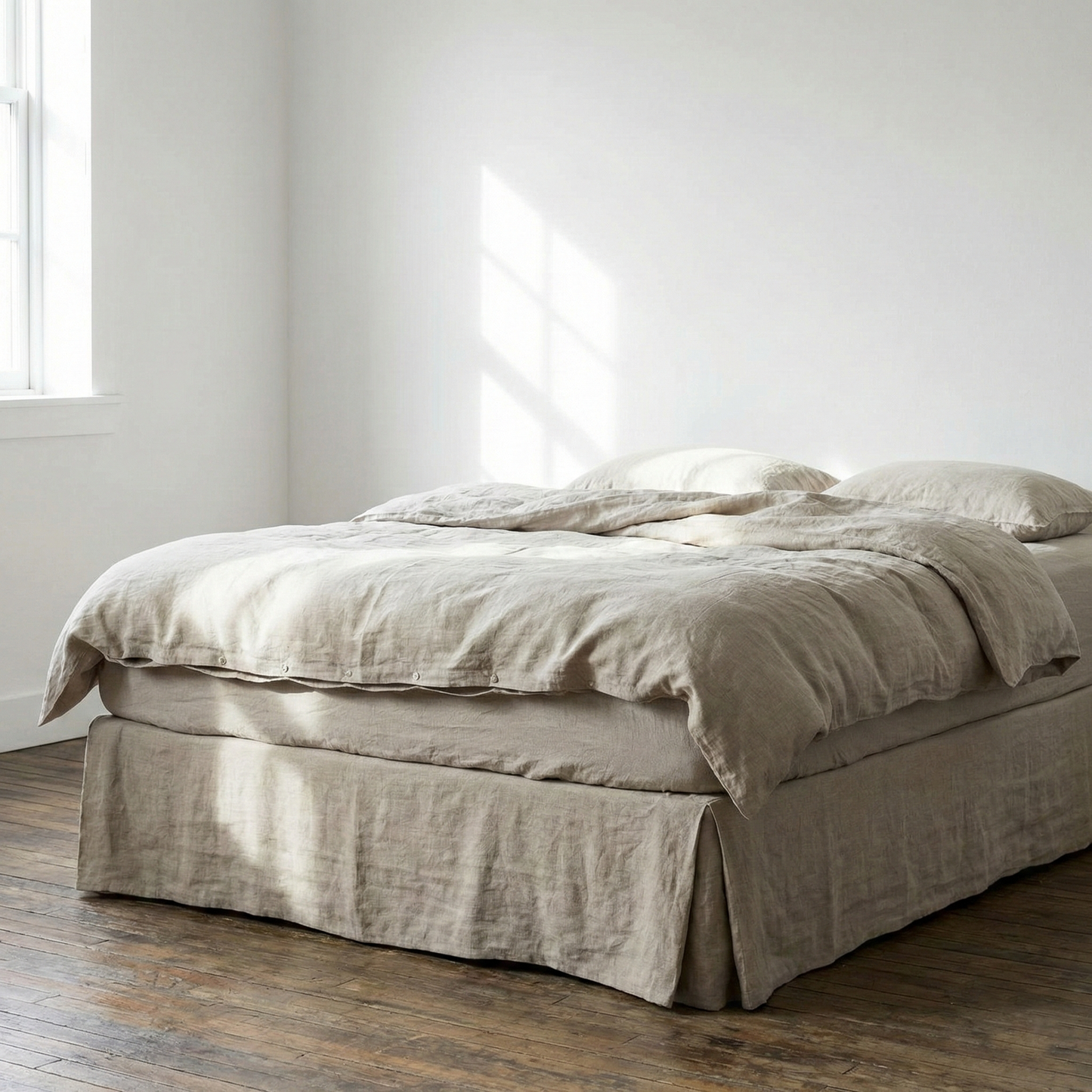 Linen bed skirt