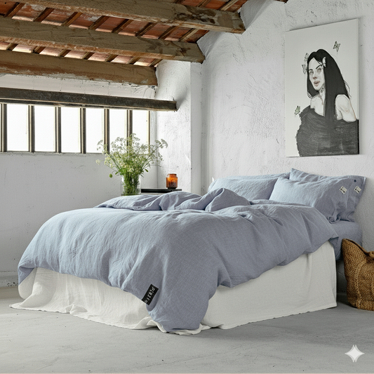 Funda nórdica lino SKY BLUE-170gr/m2