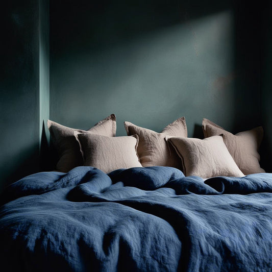 Housse de couette en lin bleu JEAN-170gr/m2