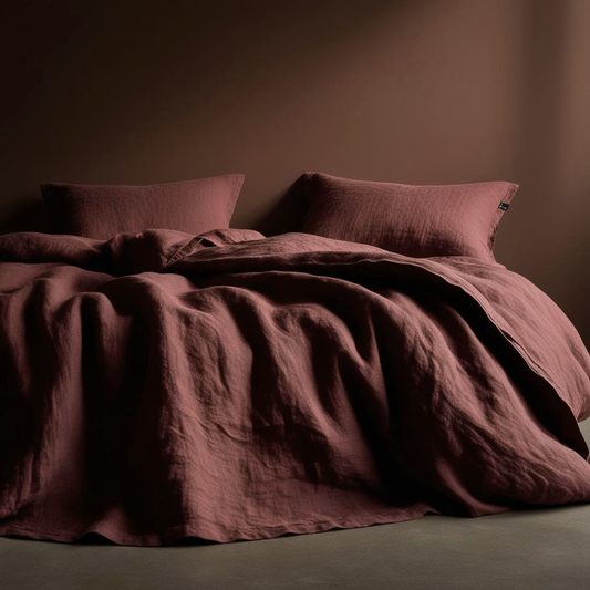 BORDEAUX linen duvet cover-190gr/m2