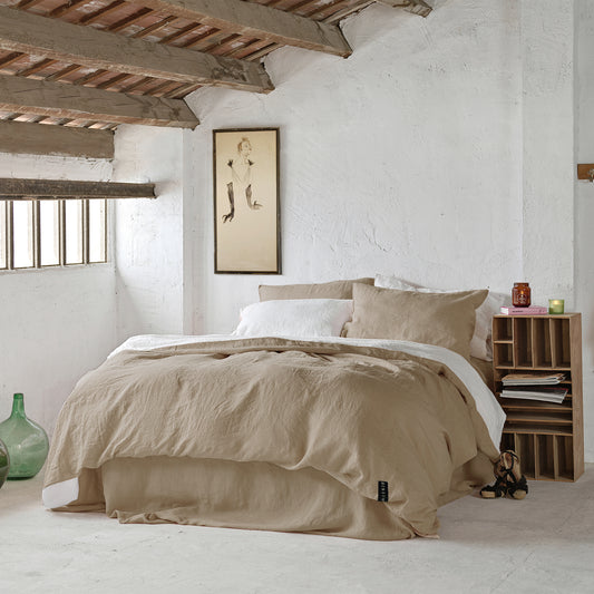 Bicolor linen set SAFARI & WHITE-170gr/m2