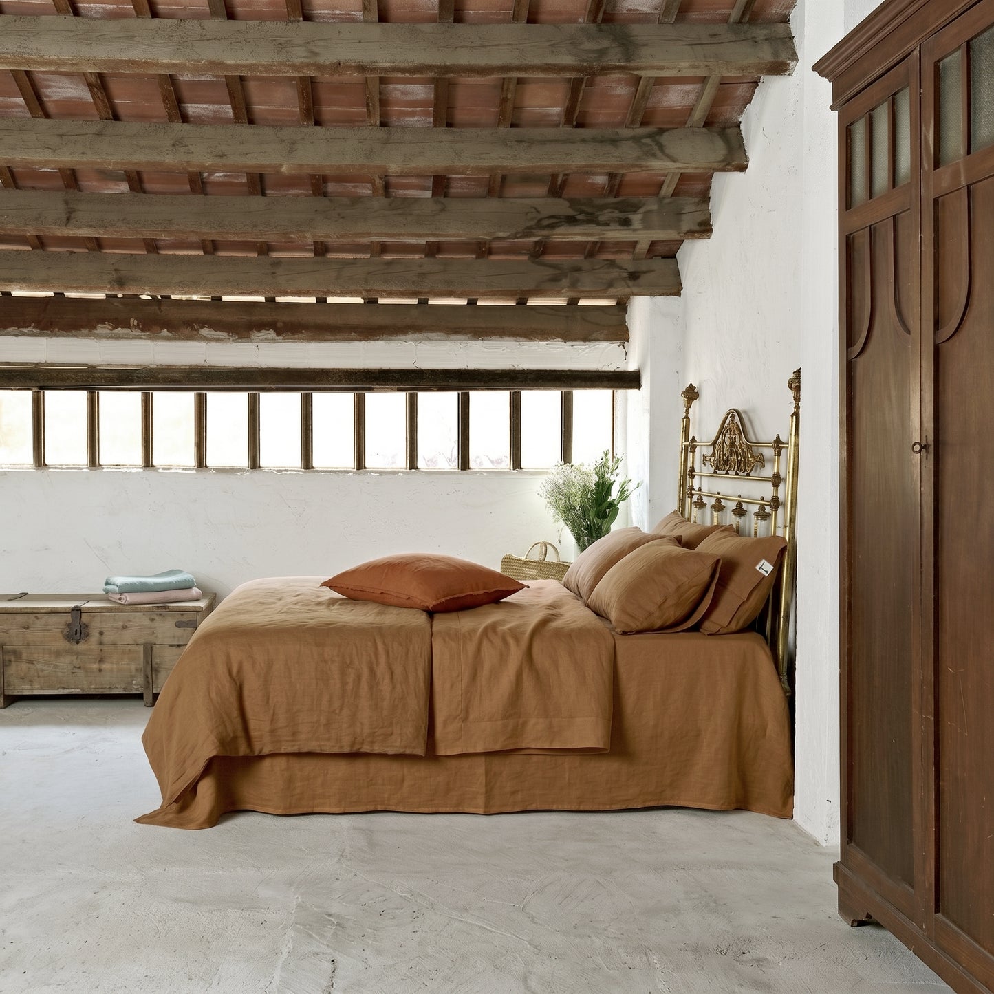 Parure de draps en lin CANELA - 160 g/m²