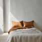 Fundas de almohada en lino lavado Teja (Outlet)
