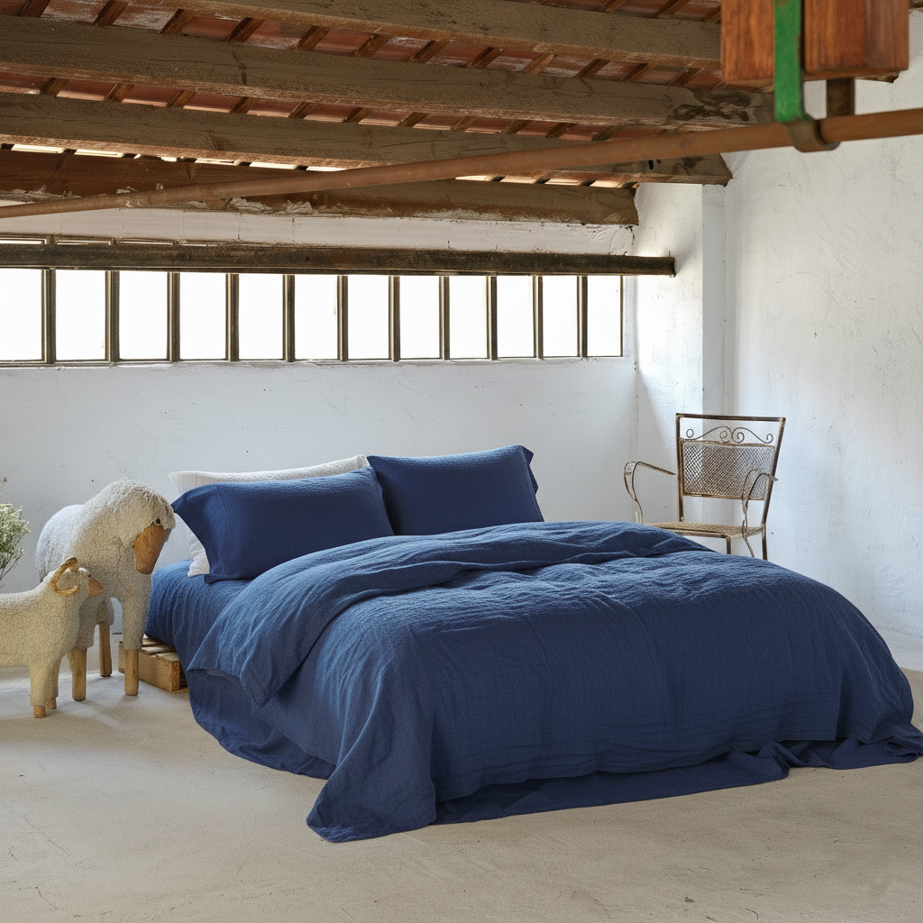 Linen pillowcase BLUE-170gr/m2