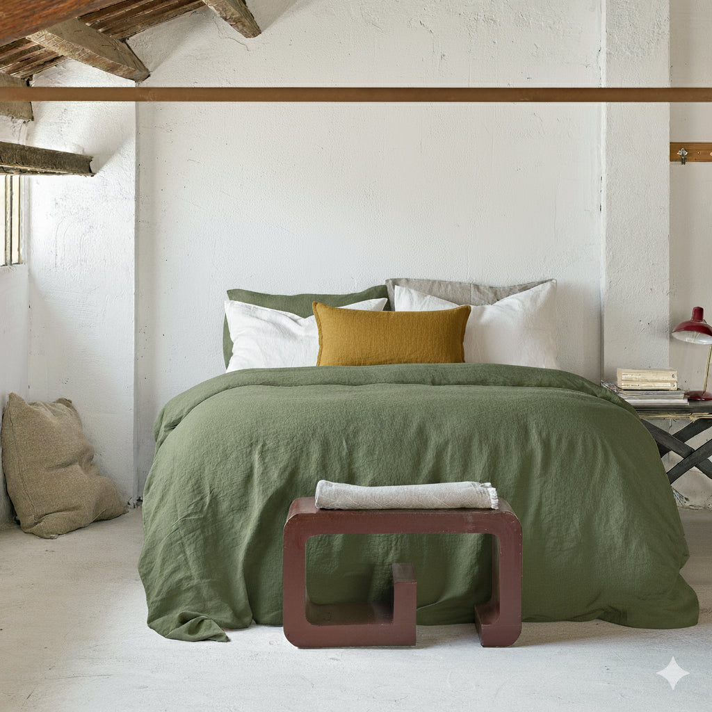 Kit complet lin LAUREL VERT-170gr/m2