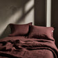 Fundas de almohada en lino lavado Burdeos (Outlet)