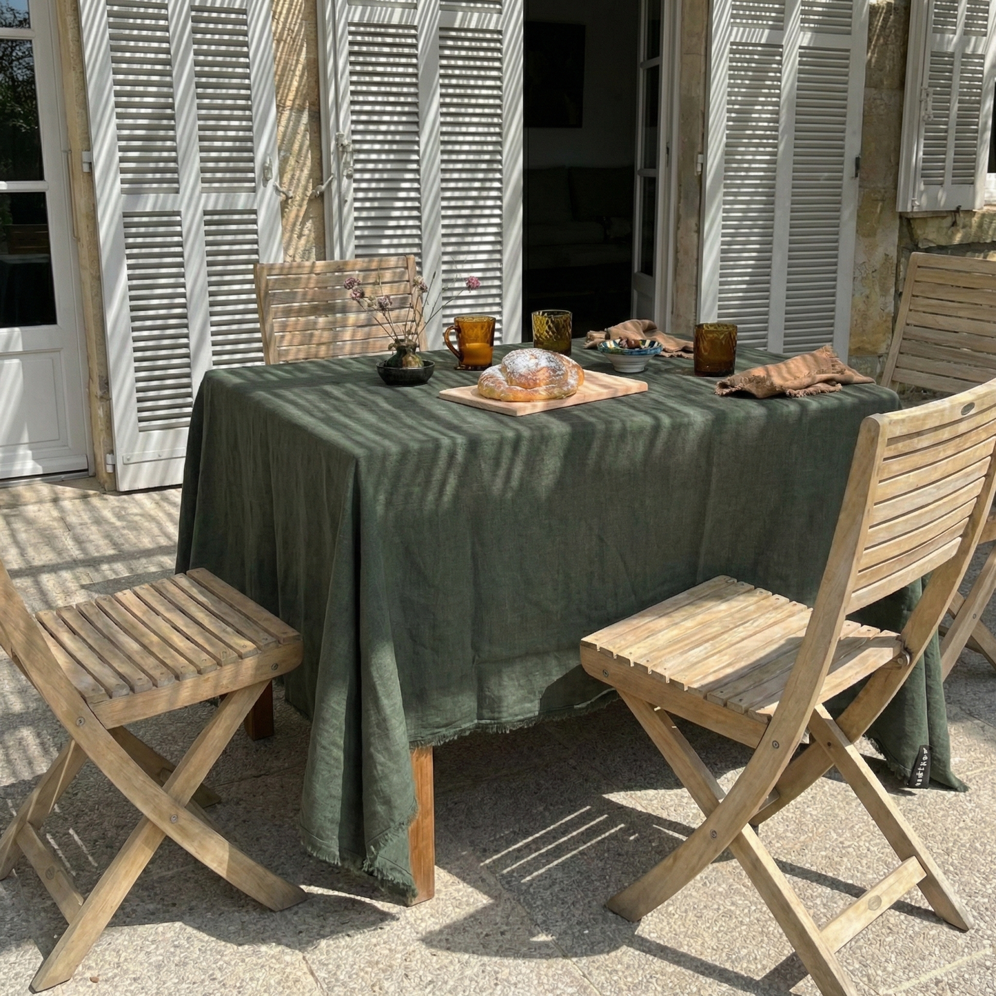Linen tablecloth MARRAKECH green