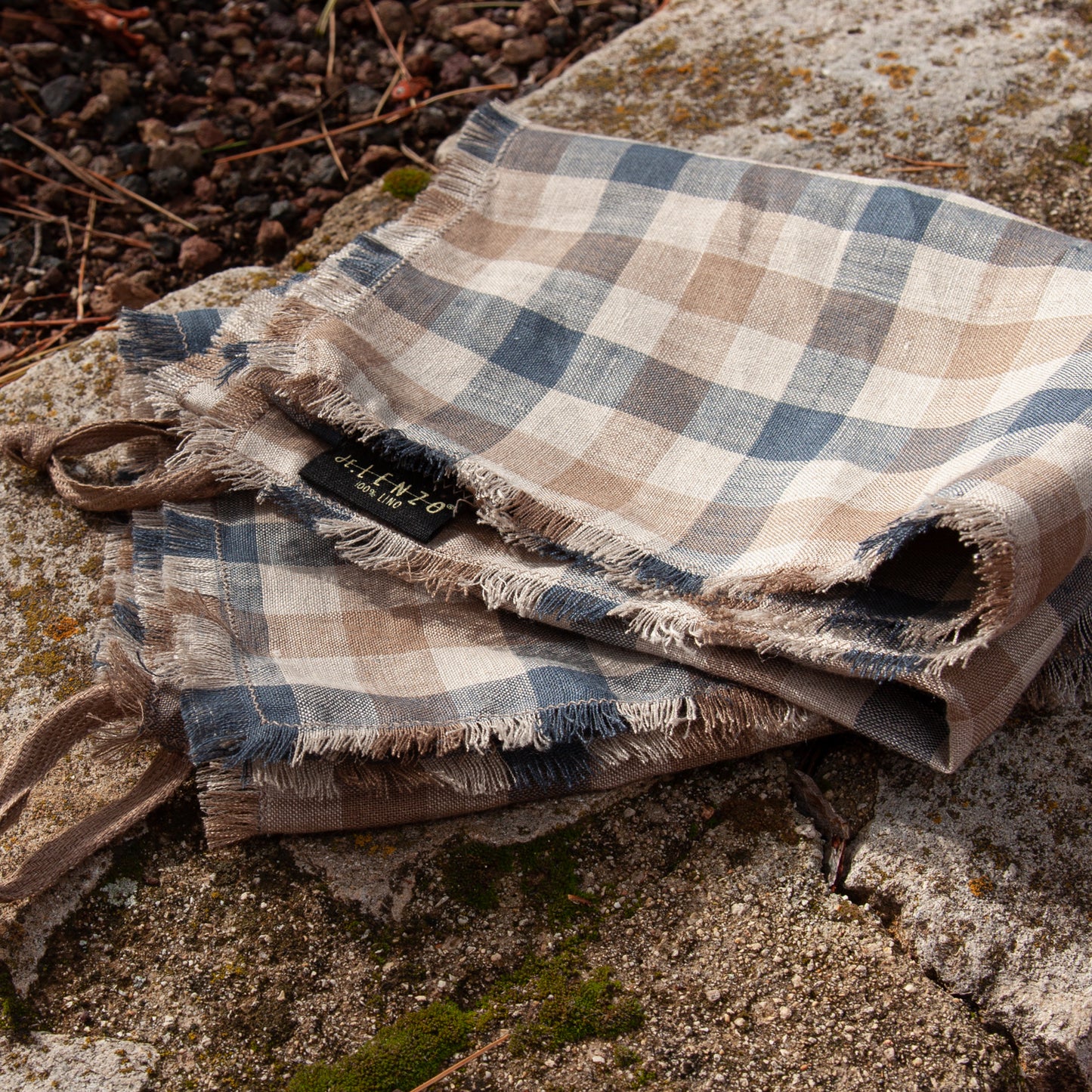 Linen kitchen towels BLUE SQUARES