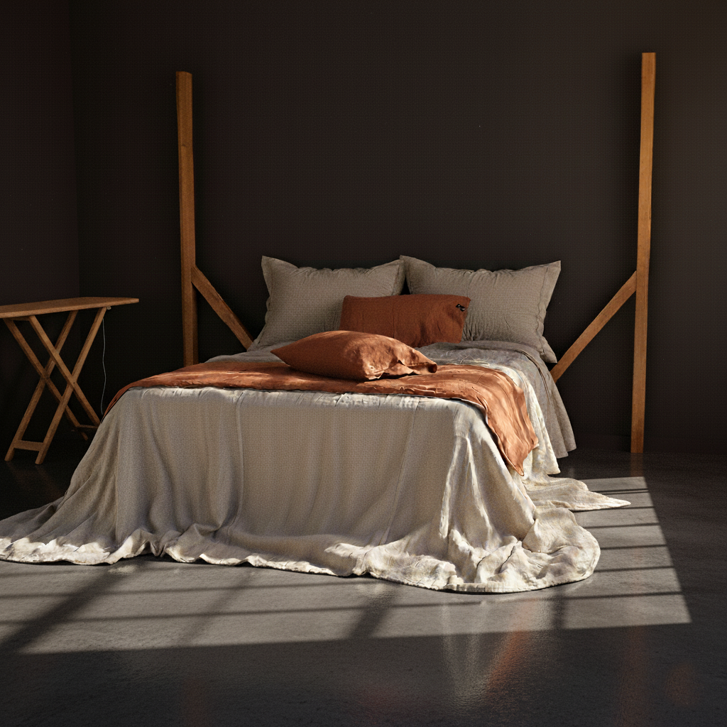 Couette en ouate de LAINE au pied du lit