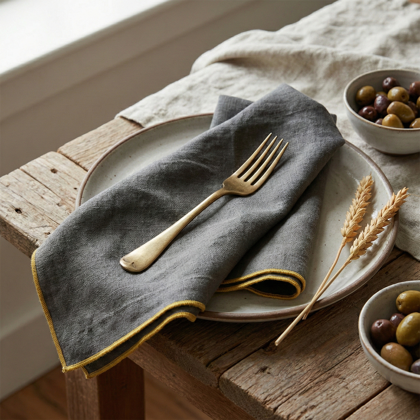 Servilletas de lino con repulgo