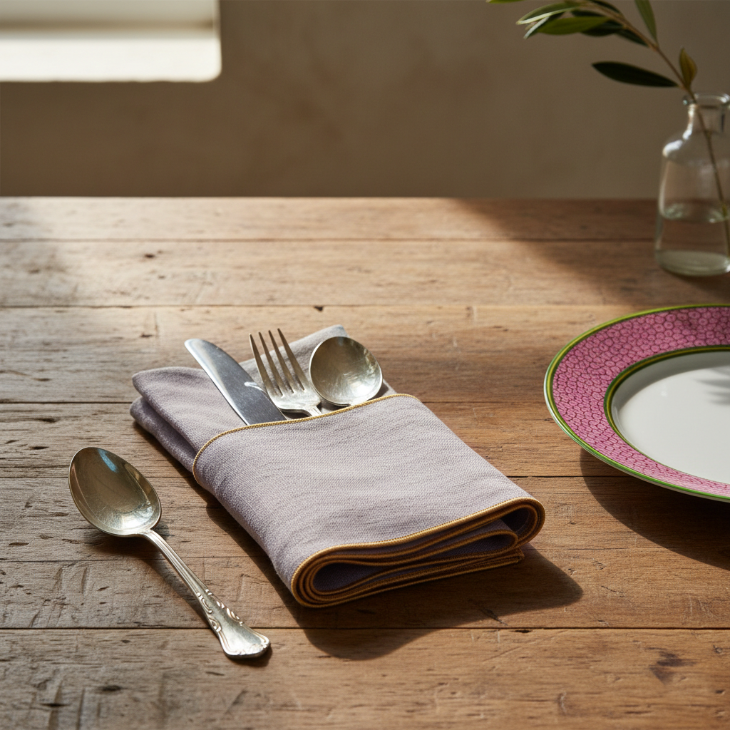 Servilletas de lino con repulgo