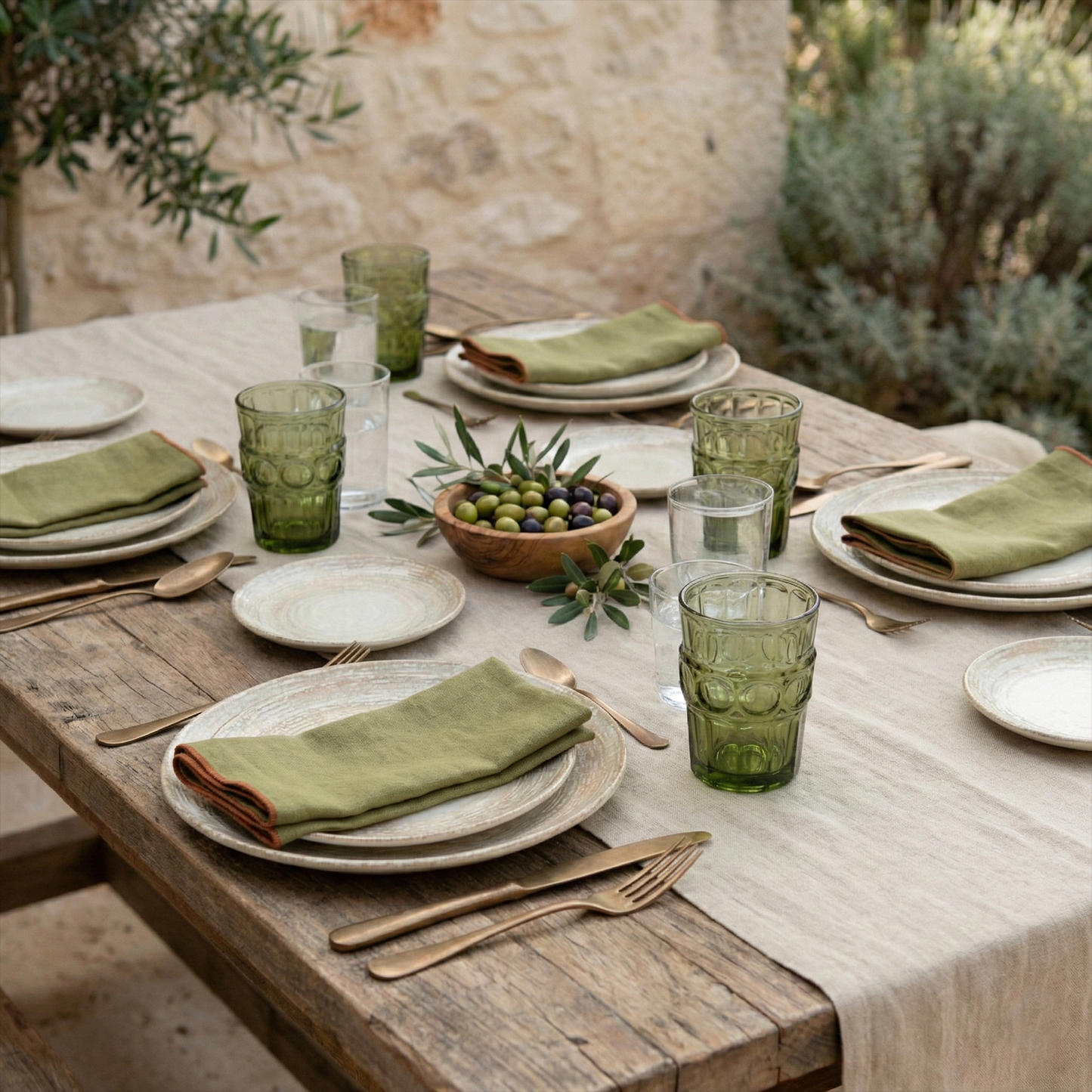 Servilletas de lino con repulgo