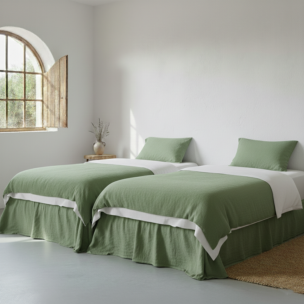 Juego completo lino VERDE HIERBA-170gr/m2