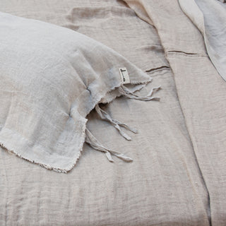 Colcha amplia de lino natural cama 150cm y almohada
