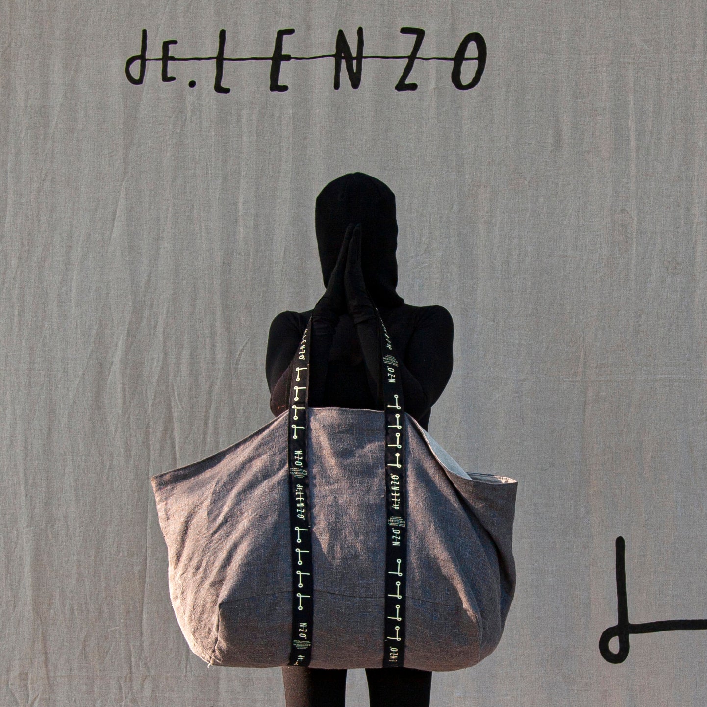 Detalles de Shopper bag XXL- GRIS - dE.LENZO 