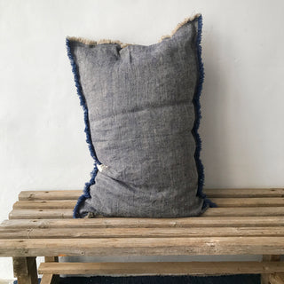 Funda de cojín de lino Jaipur 50x70cm azul