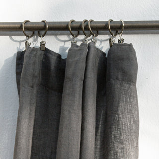 Cortinas de lino de color  gris