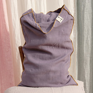 Funda de lino lila para almohada