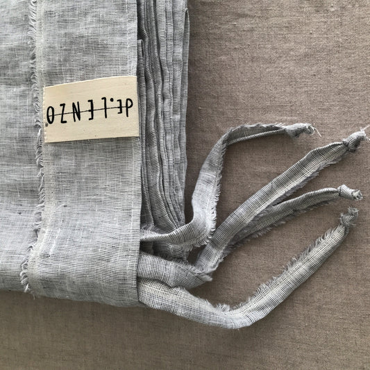 Funda nórdica gris jaspeado con lazos