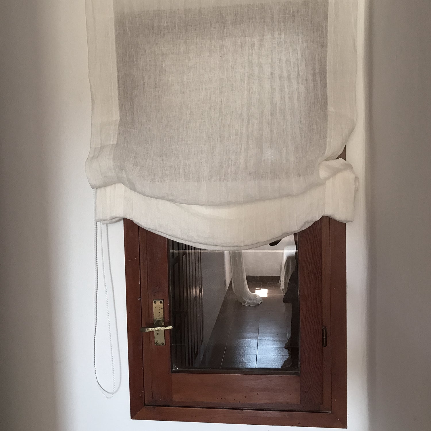 Estor de lino blanco para ventanas