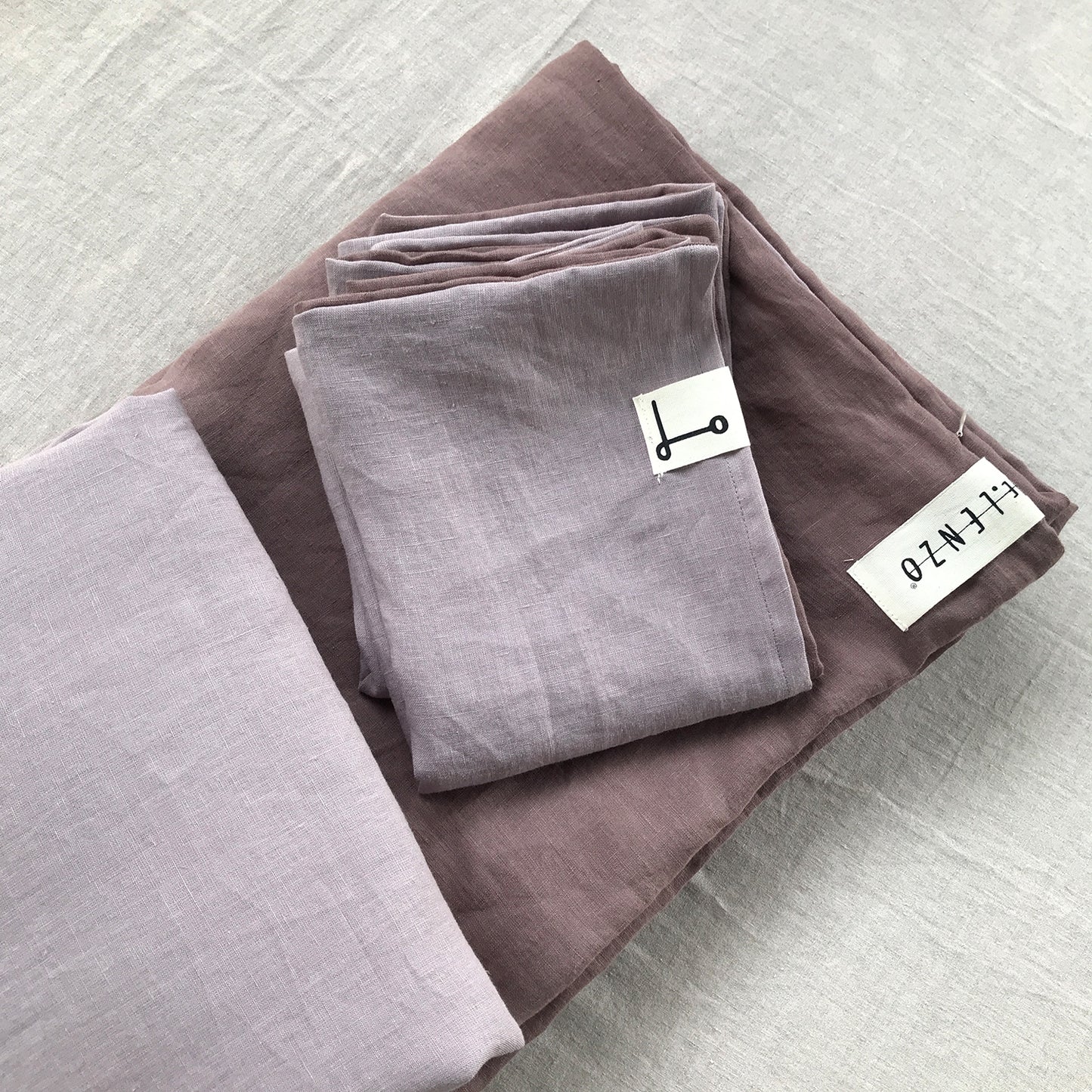 MAUVE linen sheet set-160gr/m2