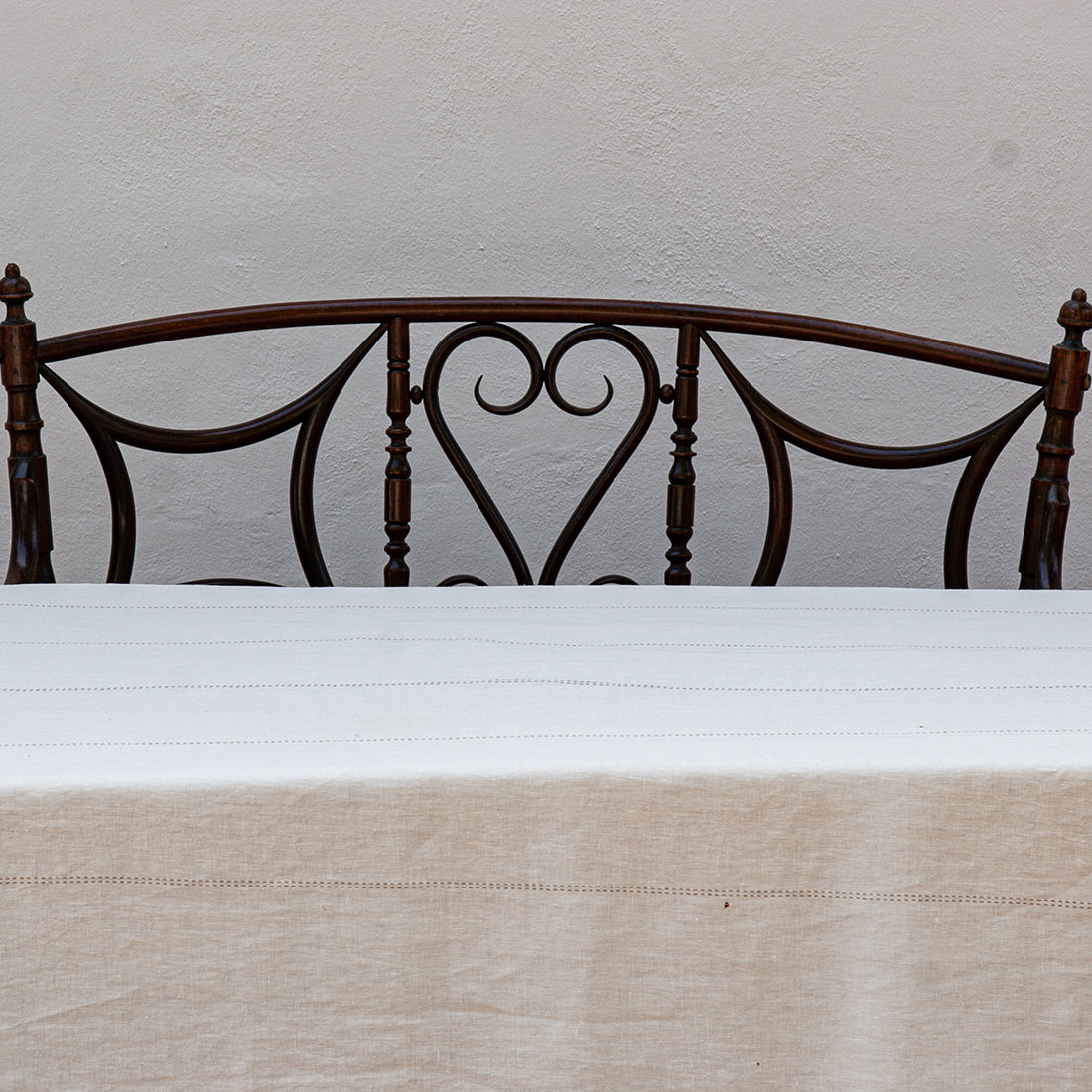 White linen tablecloth MARIETA