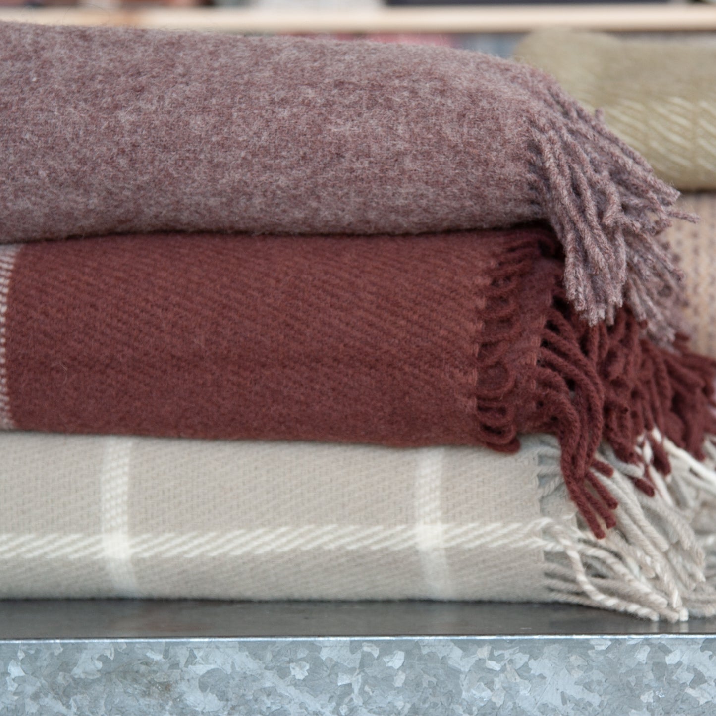 100% merino wool blankets Bordeaux