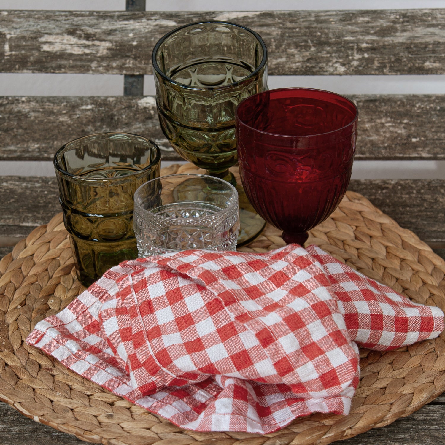 de Lenzo Vichy Linen Tablecloth - Thumbnail 3