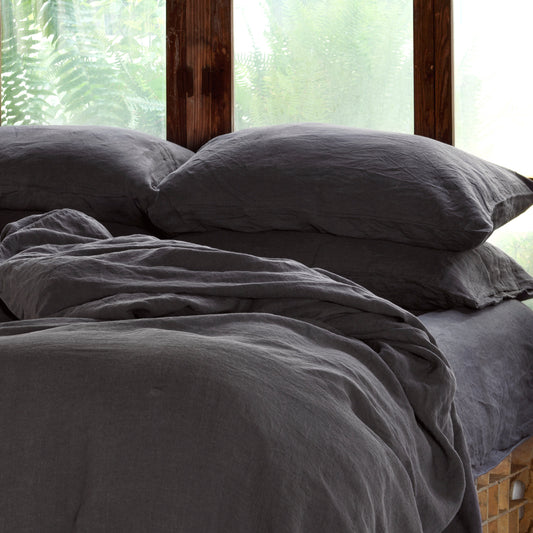 CHOCOLATE GRAY linen complete set