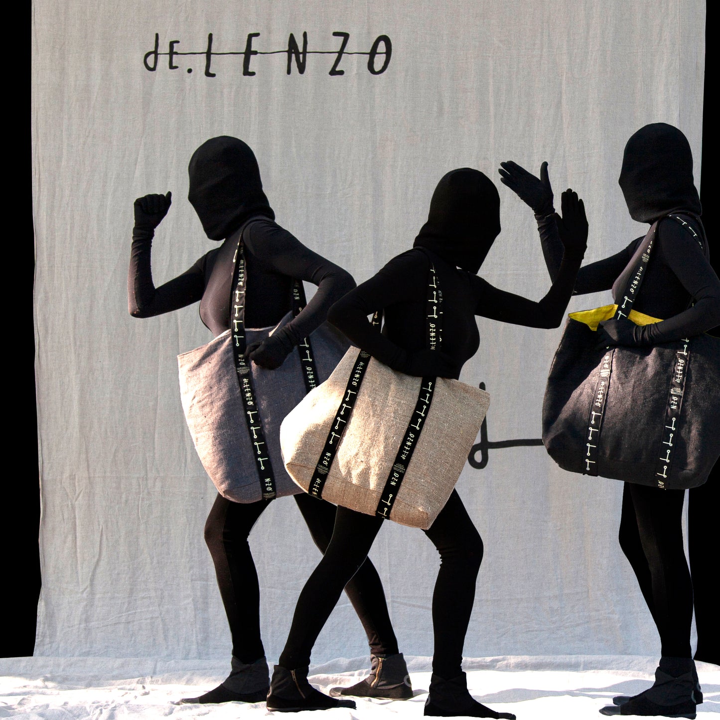 conjunto de Shopper bag L- NEGRA - dE.LENZO 