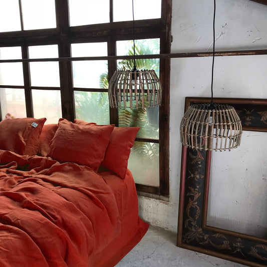 Juego completo lino ROJO intenso