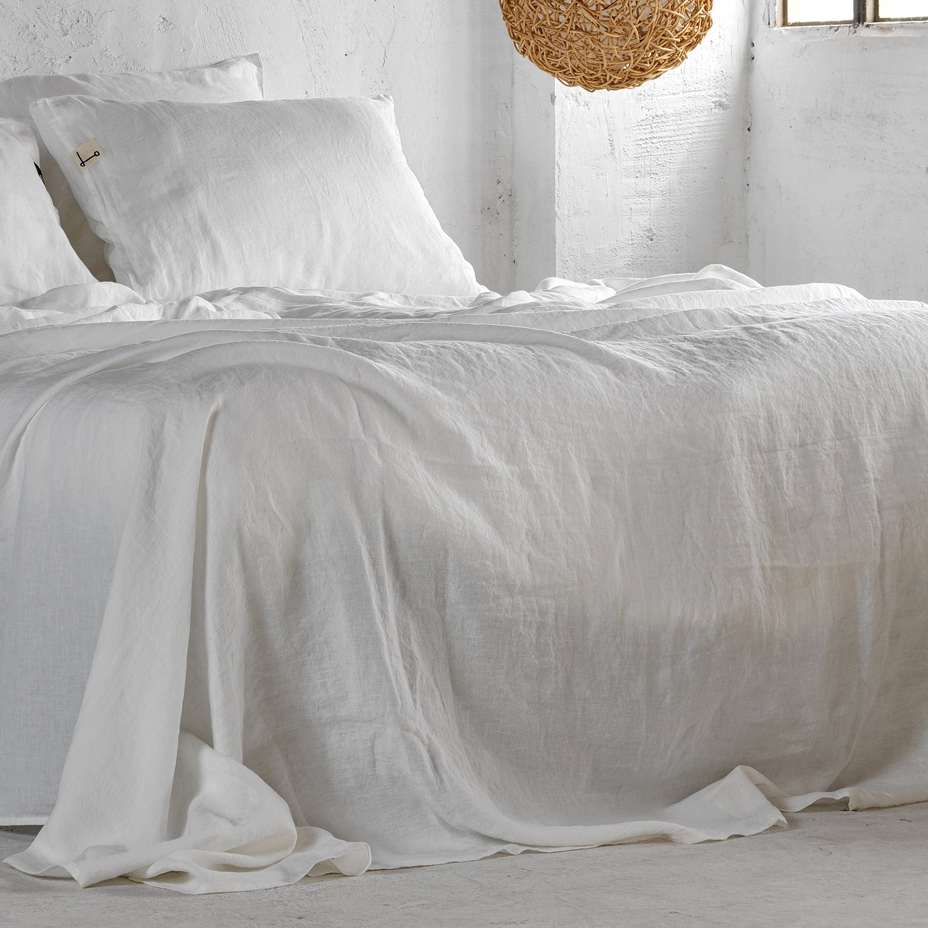 Juego de sábanas 100% algodón sostenible blanco 3 piezas cama 135