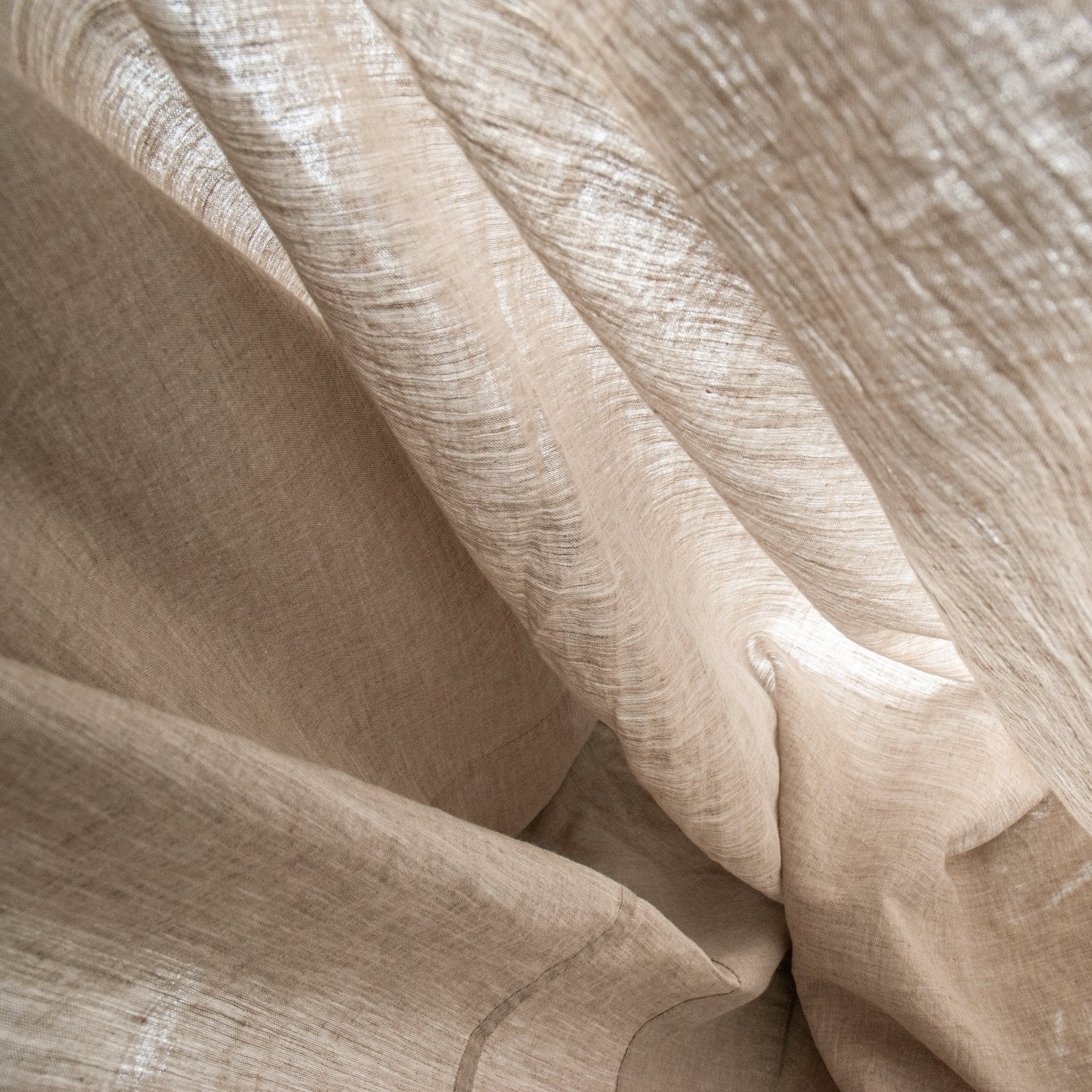 Detalle de la textura del lino natural rústico.